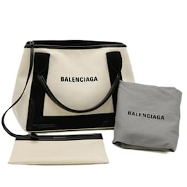 Balenciaga-Balenciaga Navy Cabas S Tote Bag-Black,White