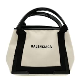 Balenciaga-Balenciaga Navy Cabas S Tote Bag-Black,White