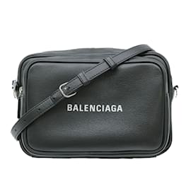 Balenciaga-Balenciaga Black Leather Shoulder Bag-Black