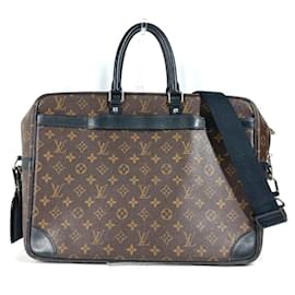 Louis Vuitton-Bolsa Porta Documentos de Viagem GM Monogram Macassar Louis Vuitton-Marrom,Preto