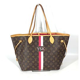 Louis Vuitton Monogram Neverfull MM Tote Bag Braun Pink Monogramm