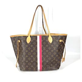 Louis Vuitton-Louis Vuitton Monogram Neverfull MM Tote Bag-Brown,Pink,Monogram