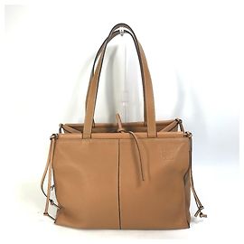 Loewe Medium Anagram Tote Leather Shoulder Bag Brown Camel
