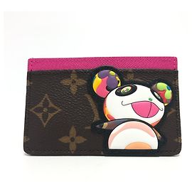Louis Vuitton Monogram Card Case Brown Pink Monogram