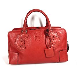 Loewe Barroco Artesano Amazona 36 Tote Bag Red