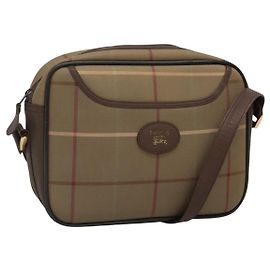 Autre Marque Sac à épaule Burberrys Nova Check en toile et cuir marron doré Auth bs23092 Marron Doré