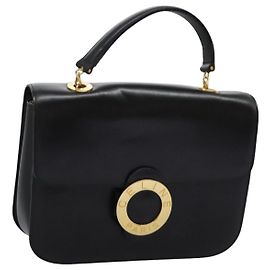 Céline Borsa a mano CELINE in pelle nera e oro Auth mr1085 Nero D'oro