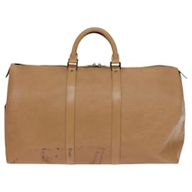 Louis Vuitton-LOUIS VUITTON Epi Keepall 50 Boston Bag Beige M42941 LV Auth hk2274-Beige