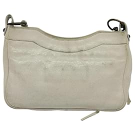 Balenciaga-BALENCIAGA The Hip Shoulder Bag Leather White 242803 Auth fm4372-White