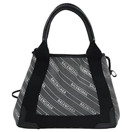 Balenciaga-BALENCIAGA Hand Bag PVC Leather 2way Gray 390346 Auth BA449-Brown
