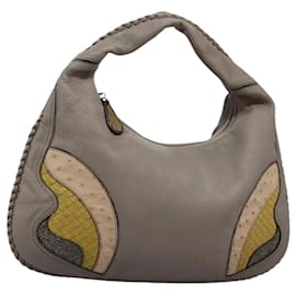 Autre Marque-BOTTEGA VENETA Hand Bag Leather Gray Auth PP359A-Brown