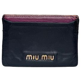 Portacarte in pelle vintage Miu Miu nero e viola Nero