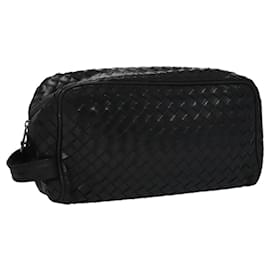 Autre Marque-BOTTEGA VENETA INTRECCIATO Clutch Bag Leather Black Auth bs23431-Black