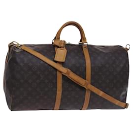 Louis Vuitton-LOUIS VUITTON Monogram Keepall Bandouliere 60 Boston Bag M41412 LV Auth BD263-Monogram
