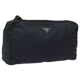Pochette Prada in nylon blu navy Auth nb170 Blu navy