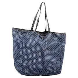 Borsa Tote PRADA in nylon blu Auth nb209 Blu