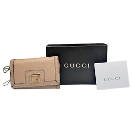 Vintage Gucci Leather Key Holder Rose / beige Pink