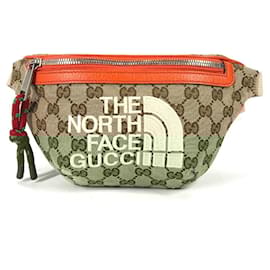 Gucci-Bolsa transversal Gucci 650299 em colaboração com The North Face-Bege,Laranja