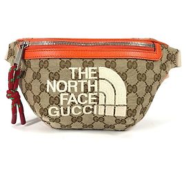 Gucci 650299 The North Face Collaboration Sling Bag Beige Orange