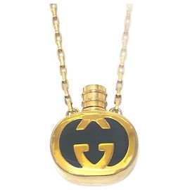 Collar de cadena con botella de perfume Gucci GG Dorado