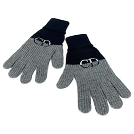 Christian Dior-Christian Dior Wool Gloves-Brown,Black