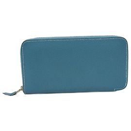 Hermès Hermes Azap Long Classic Round Wallet Blue