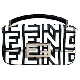 Fendi-Sac à téléphone Fendi Baguette-Noir,Blanc