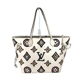 Louis Vuitton-Louis Vuitton Wild at Heart Neverfull MM Tote Bag-Beige,Leopard print