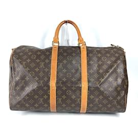 Louis Vuitton-Louis Vuitton Monogram Keepall Bandouliere 50 Travel Bag-Brown