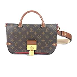 Louis Vuitton-Bolsa Tote Vaugirard PM Monograma Louis Vuitton-Marrom,Vermelho