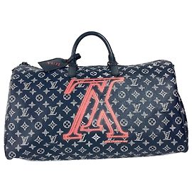 Louis Vuitton Monogram Ink à l'envers Keepall Bandoulière 50 Rouge Bleu Marine