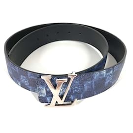 Louis Vuitton-Cinto LV Initial Santur M0378V da Louis Vuitton-Preto,Azul