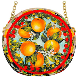Dolce & Gabbana-Dolce & Gabbana Red Multi Floral Miss Glam Round Crossbody Bag-Multiple colors