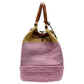 Ralph Lauren-Ralph Lauren Natural RL50 Raffia Medium Bag-Brown