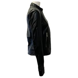 Dolce & Gabbana-Dolce & Gabbana Black Leather Biker Jacket-Black
