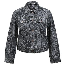 Jaqueta de denim preto em algodão com estampa de renda de Marc Jacobs Preto