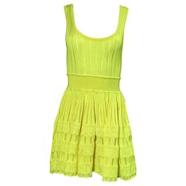 Alaïa-Alaïa Crinoline Mini Dress in Yellow Viscose-Yellow