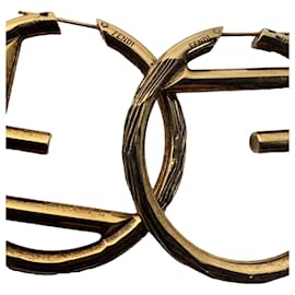 Fendi-Fendi F is Fendi Hoop Earrings in Gold Metal-Golden,Metallic