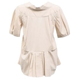 Blusa de manga corta plisada Marni en algodón beige Beige