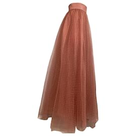 Zimmermann- Zimmermann Polka Dot Tulle Maxi Skirt in Blush Polyester-Brown,Pink