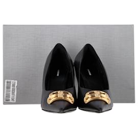 Balenciaga-Balenciaga Square Knife BB Pumps in Black Leather-Black