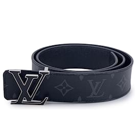 Louis Vuitton-Monogram Eclipse LV Initiales Reversible Belt Size 85/34-Black