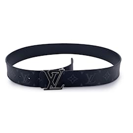 Louis Vuitton-Monogram Eclipse LV Initiales Reversible Belt Size 85/34-Black