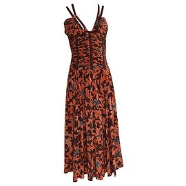 Robe imprimée Anya en soie orange d'Ulla Johnson Autre