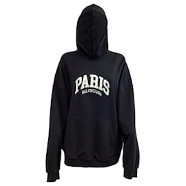 Balenciaga-Balenciaga Wide Fit Hoodie in Black Cotton-Black