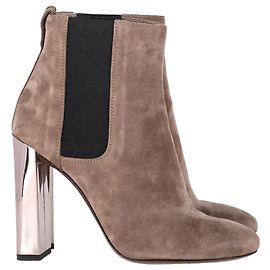 Bottines Chelsea à talons hauts Fendi en daim marron Marron Rouge