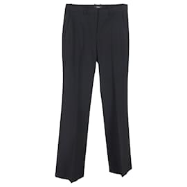 Theory- Theory Wide-Leg Trousers in Black wool-Black