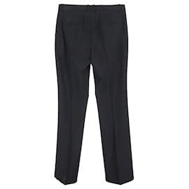 Theory- Theory Wide-Leg Trousers in Black wool-Black