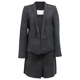 Conjunto de blazer e shorts Sandro Paris em lã preta brilhante Preto