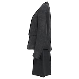 Sandro-Sandro Paris Shimmered Blazer and Shorts Set in Black Wool-Black